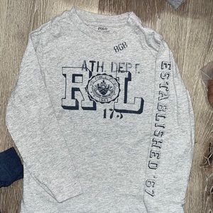 Polo Ralph Lauren gray navy 868 neck Established 68’arm size 4/4T